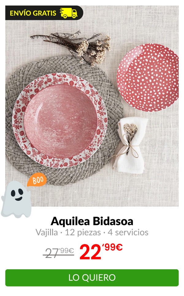 Vajilla Aquilea Bidasoa 12 piezas 4 servicios porcelana